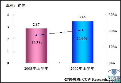2009年上半年中国项目管理软件PM市场规模